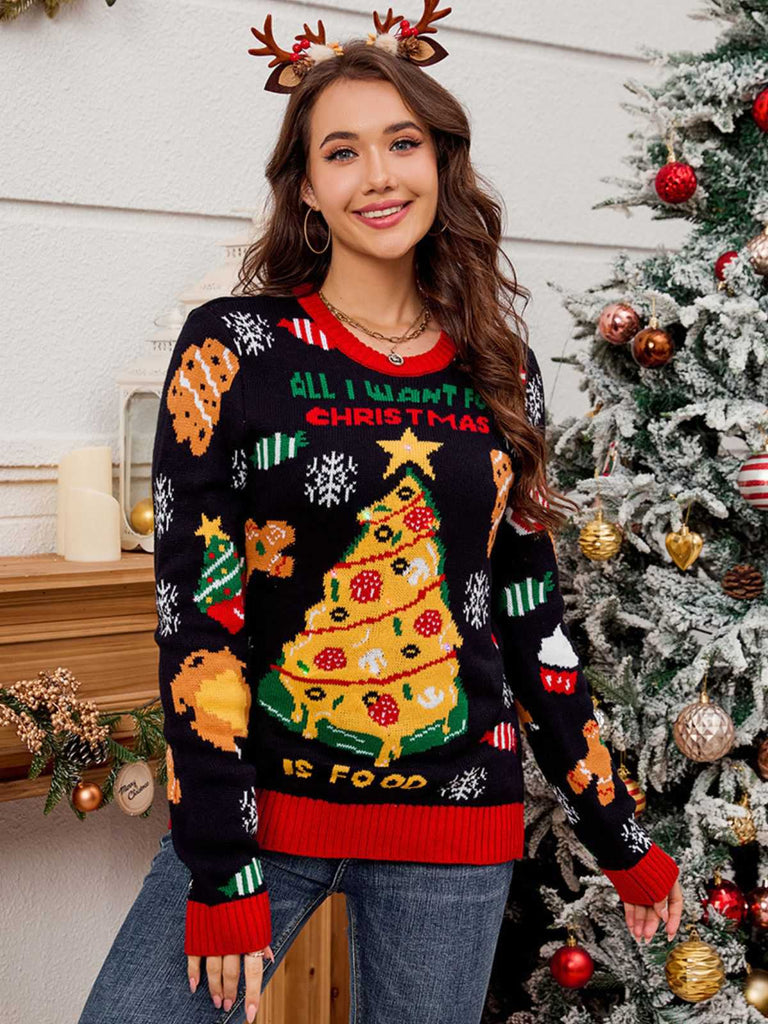 1940er LED-Beleuchtung Jacquard Weihnachten Pullover