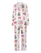 Weiß 1940er Weihnachten Candy Canes Pyjama Set