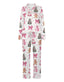 Weiß 1940er Weihnachten Candy Canes Pyjama Set