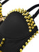 Schwarz 1980er Gothic Halloween Punk Nieten Leibchen