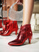 Metallisch Quaste Spitzer Spitze Stiletto Chelsea Stiefel