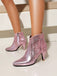 Metallisch Quaste Spitzer Spitze Stiletto Chelsea Stiefel