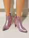 Metallisch Quaste Spitzer Spitze Stiletto Chelsea Stiefel