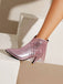 Metallisch Quaste Spitzer Spitze Stiletto Chelsea Stiefel