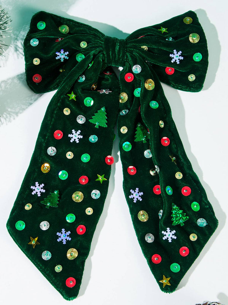 Vintage Weihnachten Samt Große Bogen Haarnadel