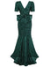 1930er Pailletten Bogen Maxi Meerjungfrauen Kleid
