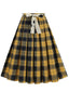 1950er Polka Dot Gürtel Plaid Plissiertes Rock