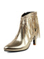 Metallisch Quaste Spitzer Spitze Stiletto Chelsea Stiefel