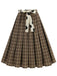 1950er Polka Dot Gürtel Plaid Plissiertes Rock