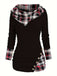 1940er Stricken Plaid Tasten Hooded Pullover