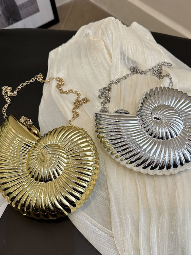 Metallisch Muschel Clutch Kettentasche