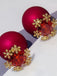 Weihnachten Rot Gem Schneeflocke Stud Ohrringe