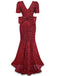 1930er Pailletten Bogen Maxi Meerjungfrauen Kleid