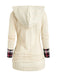 1940er Stricken Plaid Tasten Hooded Pullover