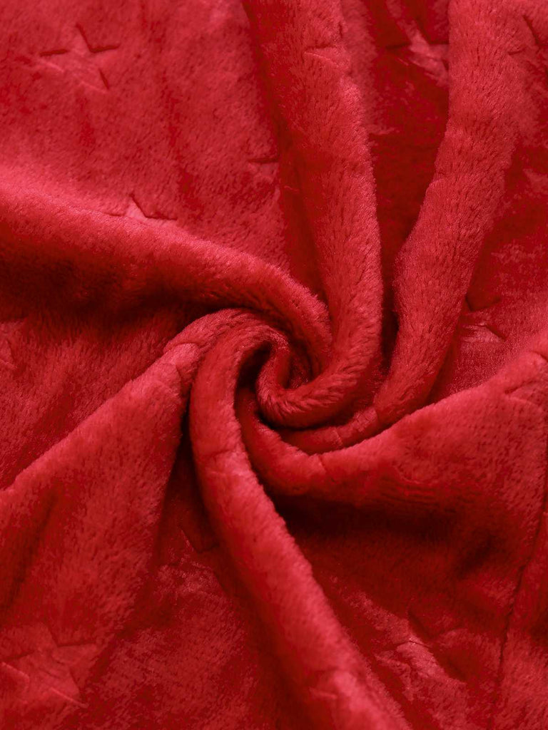 Rot 1940er Weihnachten Lebkuchen Kapuze Flanell Robe