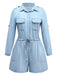 Hellblau 1950er Denim Taste Revers Romper