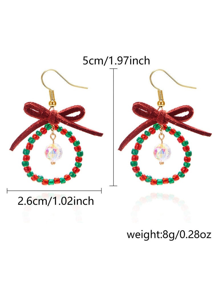 Vintage Bogen Edelsteinperlen Ohrringe