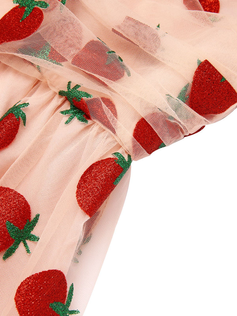 Grün 1950er Gänseblümchen Netz Swing Kleid