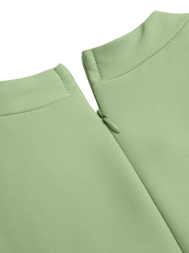 Schwarz 1960er Solide Stehkragen Ärmellos Romper