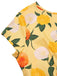 Gelb 1950er Hortensie Blumen Gerüschtes Kleid