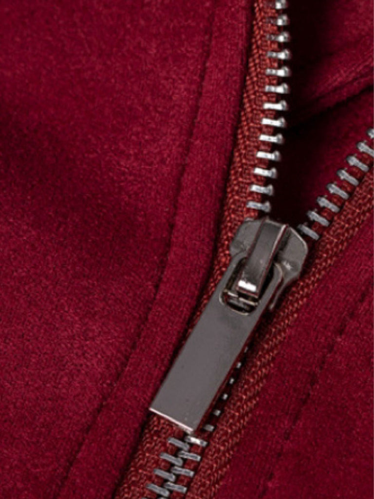 1980er Solide Revers Ssuede Leder Jacke