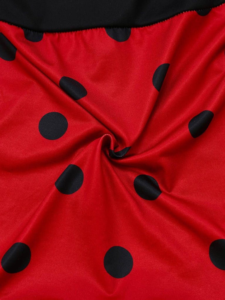 Rot 1960er Miraculous LADYBUG Bubble Cosplay Kostüm Set
