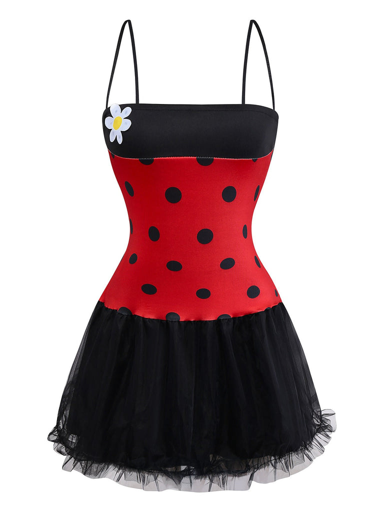 Rot 1960er Miraculous LADYBUG Bubble Cosplay Kostüm Set