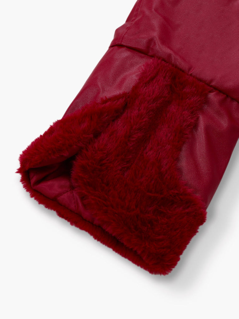 1950er Leder Pelzkragen Mantel Mit Kapuze