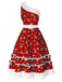 Grün 1950er Süßigkeiten Eine Schulter Kleid