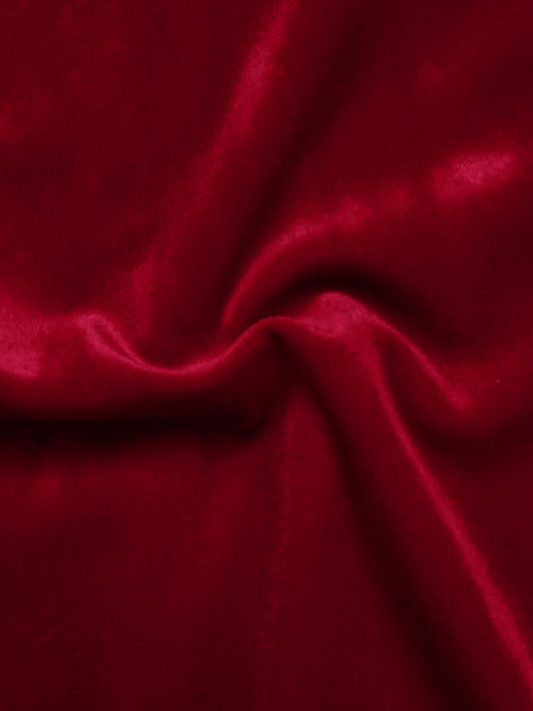 Rot 1950er Samt Schulterfrei Taste Jumpsuit