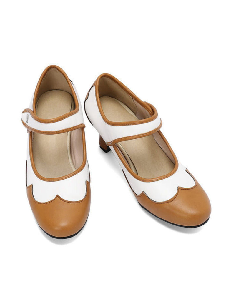 Vintage Farbblock Blütenblatt Rand Kegel Absätze