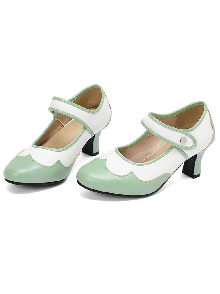 Vintage Farbblock Blütenblatt Rand Kegel Absätze