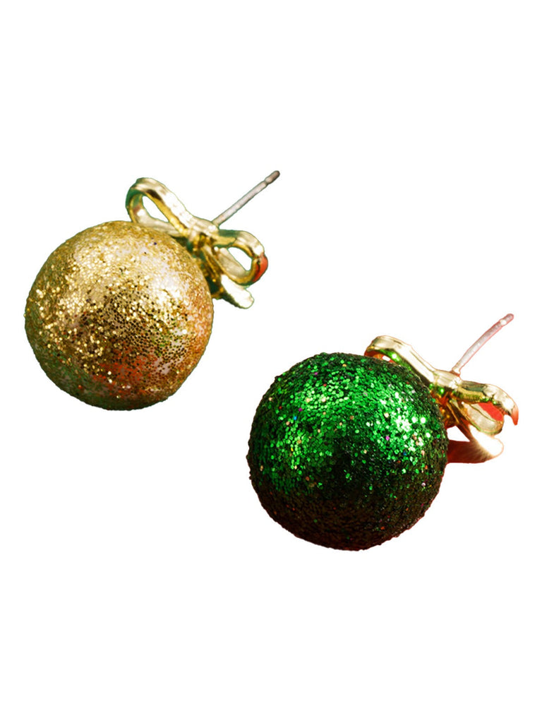 Weihnachten Ball Bogen Pailletten Stud Ohrringe