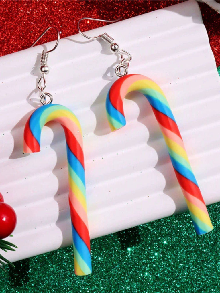 Weihnachten Regenbogen Zuckerrohrbonbon Farbe Ohrringe