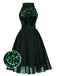 Rot 1950er Glitzer Patchwork Kleid