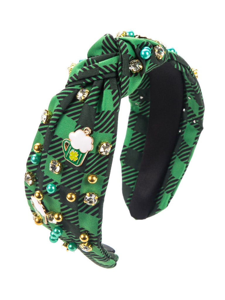 Retro Plaid St. Patrick Stirnband