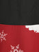 Rot 1950er Santa Claus V-Ausschnitt Gürtel Kleid