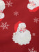 Rot 1950er Santa Claus V-Ausschnitt Gürtel Kleid