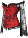 Schwarz Halloween Steampunk Spitze Patchwork Korsett