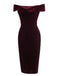 WEINROT SCHULTERFREI PENCIL KLEID
