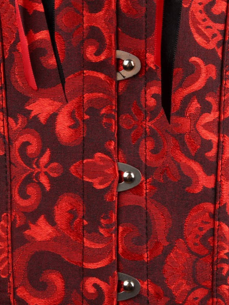 Rot Steampunk Gothic Spitze Überbrust Korsett