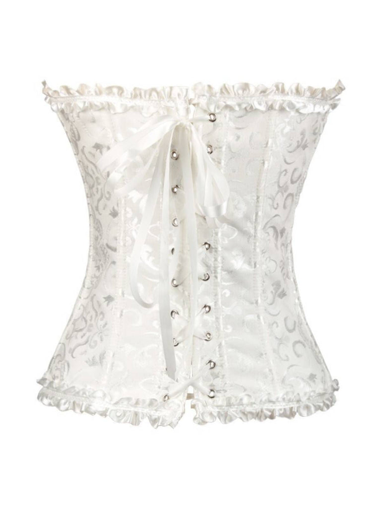 Rot Steampunk Gothic Spitze Überbrust Korsett