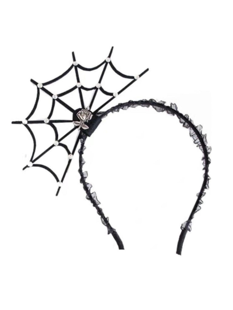 Schwarz Halloween Solide Spinnennetz Stirnband