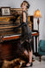 GOLD SCHWARZ 1920ER FRANSEN PERLEN VINTAGE KLEID