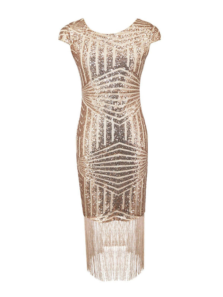 PINK 1920ER PAILLETTEN FRANSEN KLEID