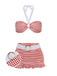 RETRO ROTES KARIERTES HALFTER BIKINI-SET