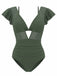 1960er Solide Netz Tiefer Ausschnitt Bikini Set & Cover-Up