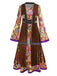 2PCS 1970er Quaste Weste & Psychedelisch Hippie Kostüm Kleid