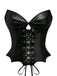 Schwarz 1970er Leder Gothic Fledermausflügel Korsett