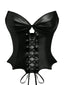 Schwarz 1970er Leder Gothic Fledermausflügel Korsett